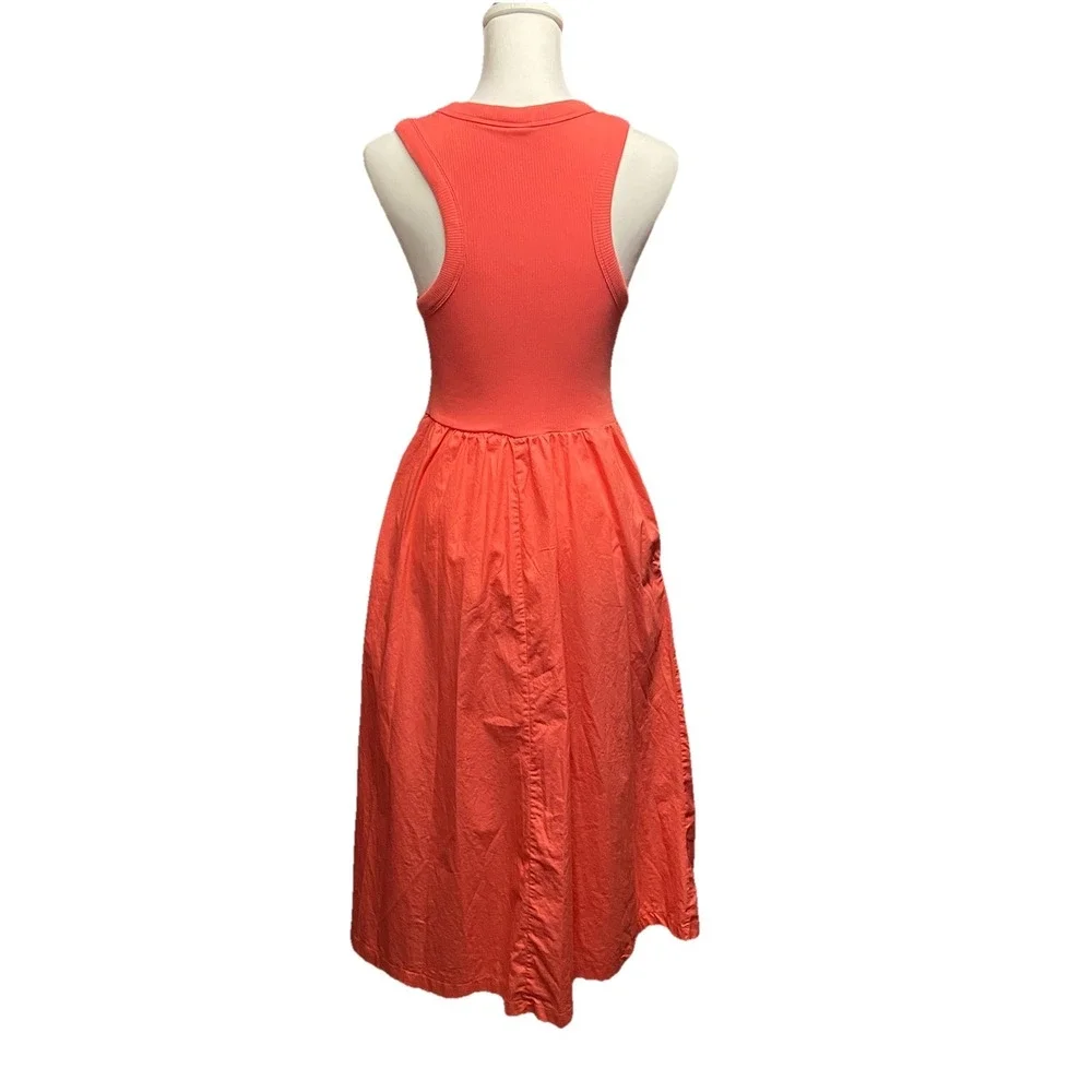 Old Navy Women Dress Ribbed Tank Long Midi Racerback Coral Pink Size Medium‎